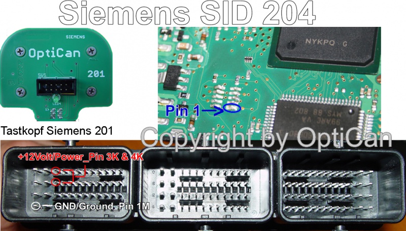 Siemens SID 204 (Jaguar) pinout diagram 1